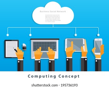 Cloud computing concept design.