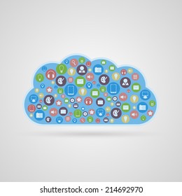 Cloud computing concept design.