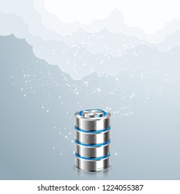 Cloud computing concept design. The background is gray.