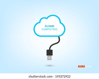 Cloud computing concept design. Devices connected to the "cloud".
