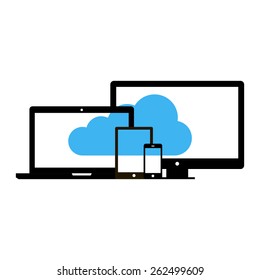 Cloud computing concept design. Vector illustration