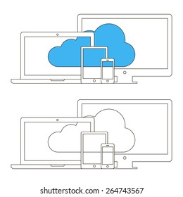 Cloud computing concept design. Vector illustration.