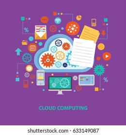 Cloud computing concept design,clean vector