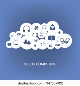Cloud Computing Concept With Different Icons