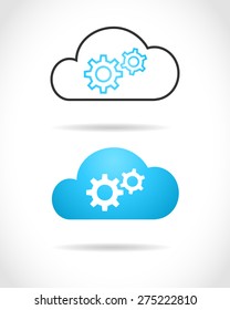Cloud computing concept with gears