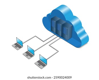 Cloud computing concept. Global networking.