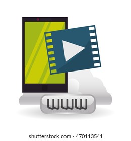 Cloud computing concept with icon design, vector illustration 10 eps graphic.