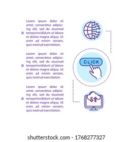 Cloud computing concept icon with text. Internet of things. Transfer information. Online connection PPT page vector template. Brochure, magazine, booklet design element with linear illustrations