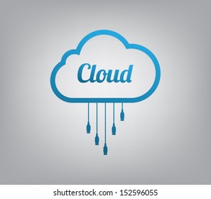 Cloud computing concept icon for websites or business design