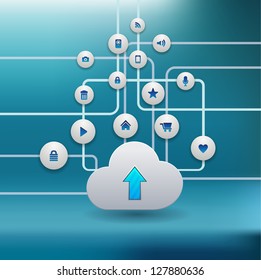 cloud computing concept with icons