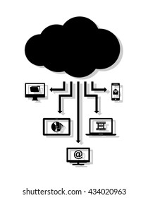 Cloud computing concept with icons