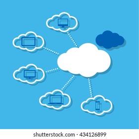 Cloud computing concept with icons