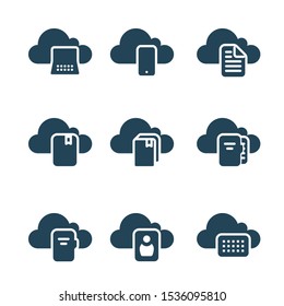 Cloud computing concept icons with glyph style.