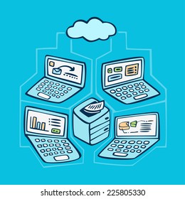 Cloud computing concept illustration