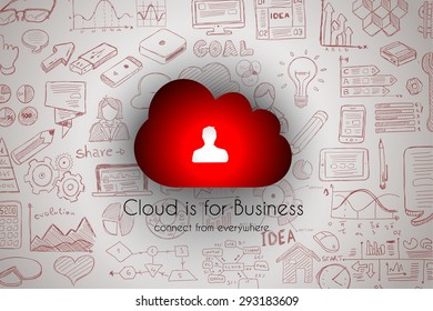 Cloud Computing concept with infographics sketch set: design elements isolated, vector shapes. It include lots of icons included graphs, stats, devices,laptops, clouds, concepts and so on.