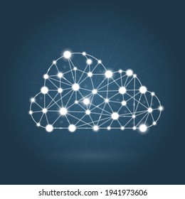 Cloud computing concept - internet communication network, vector