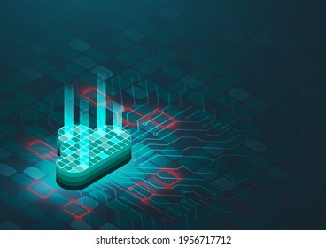 Cloud computing concept and internet of things. Colorful abstract vector big data.