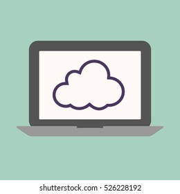 Cloud Computing Concept. Laptop