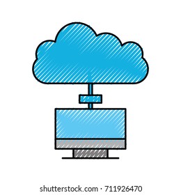 cloud computing concept laptop computer application data server