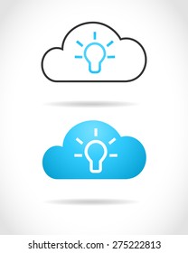 Cloud computing concept with lightbulb as idea symbol