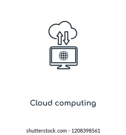 Cloud computing concept line icon. Linear Cloud computing concept outline symbol design. This simple element illustration can be used for web and mobile UI/UX.