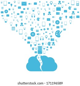 Cloud computing concept. Modern design template. Vector illustration
