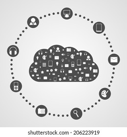 Cloud computing concept. Modern design template. Vector illustration.