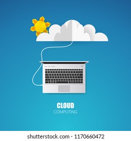 Cloud computing concept photorealistic vector