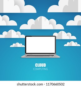 Cloud computing concept photorealistic vector