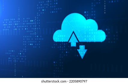 Cloud computing concept. secure data exchange. cloud technology illustration. Concept of global cloud computing. Cloud web technology business. Vector