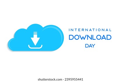 Cloud computing concept. Smart communication with cloud storage, cloud services. Download, upload data on International Download day Vector Illustration Celebrate on 28 December