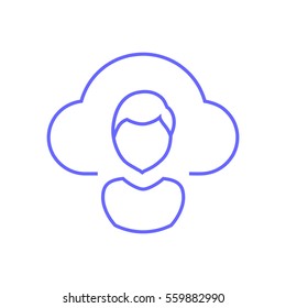 Cloud computing concept with user icon