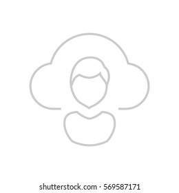 Cloud computing concept with user icon