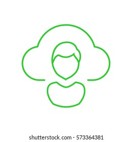 Cloud computing concept with user icon