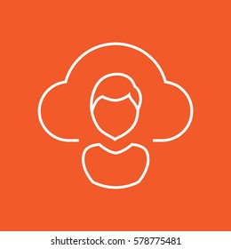 Cloud computing concept with user icon