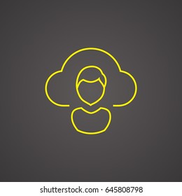 Cloud computing concept with user icon