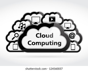 Cloud computing concept, vector eps10 illustration