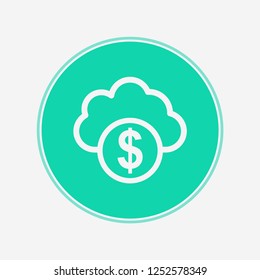 Cloud computing concept vector icon sign symbol