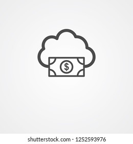 Cloud computing concept vector icon sign symbol