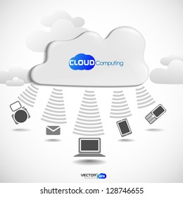 Cloud computing concept. Vector illustration. Eps 10.