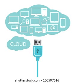 Cloud computing concept. Vector illustration.