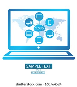 Cloud computing concept. Vector illustration.