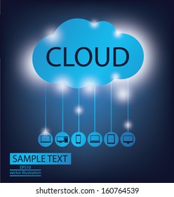 Cloud computing concept. Vector illustration.