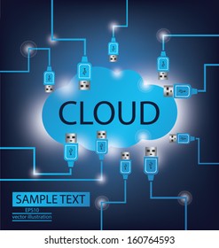 Cloud computing concept. Vector illustration.