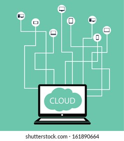 Cloud computing concept. Vector illustration.