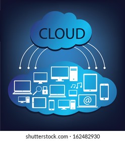 Cloud computing concept. Vector illustration.