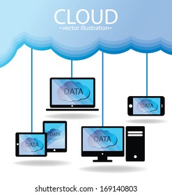 Cloud computing concept. Vector illustration.