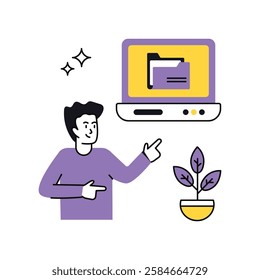 Cloud Computing Concept vector illustration.  isolated on white Background. 