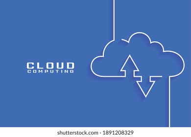 cloud computing concept visualization in line style