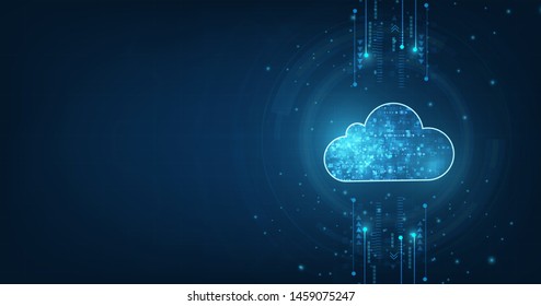 Cloud computing concept.Abstract cloud connection technology background.